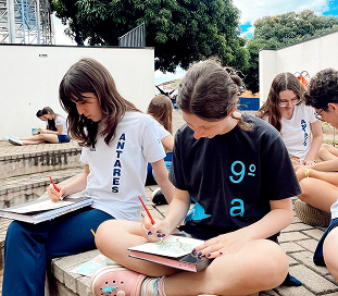 Foto de alunos do Ensino Fundamental I